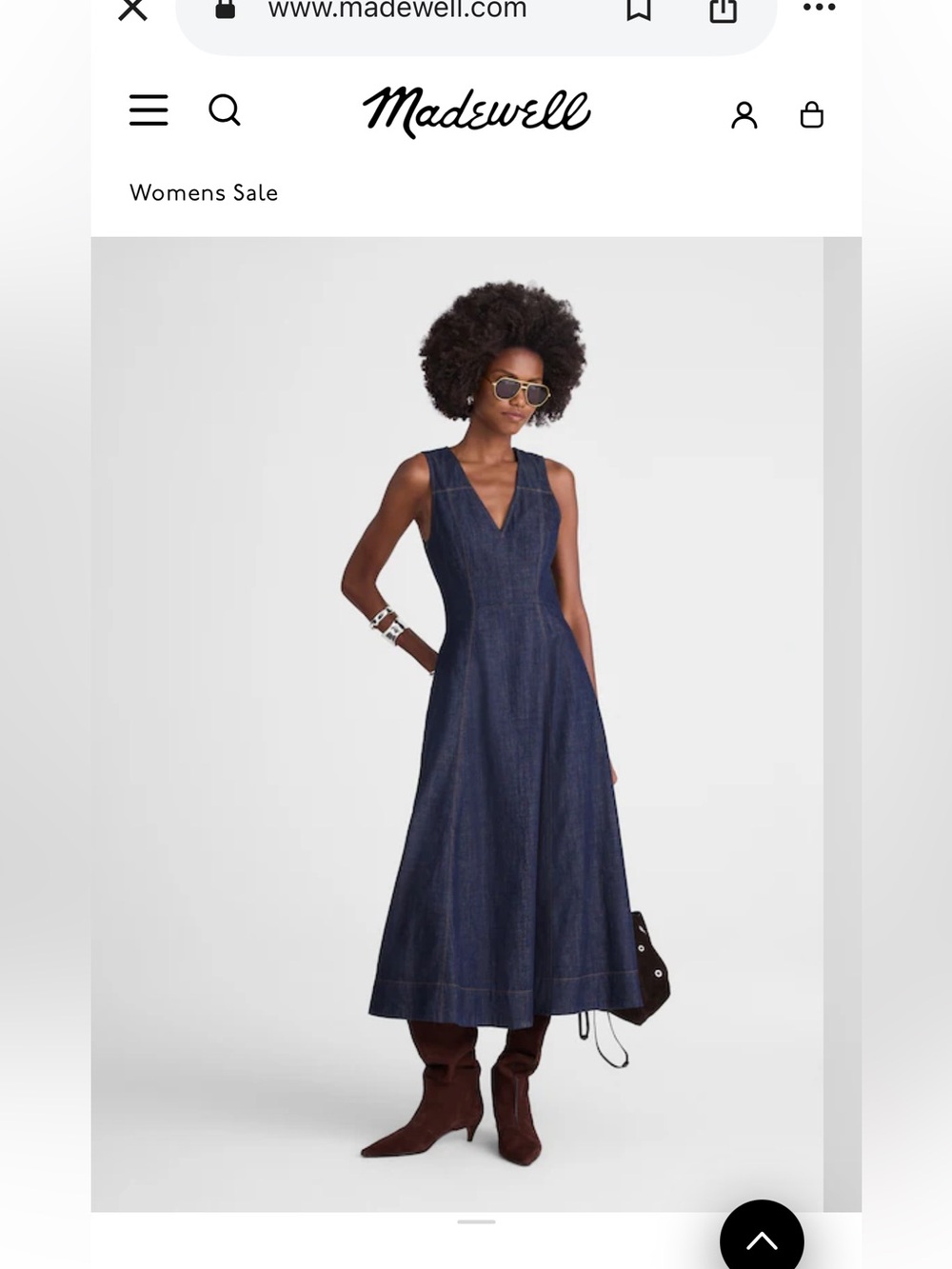 Madewell V‑Neck Midi Dress sz 4 NWT